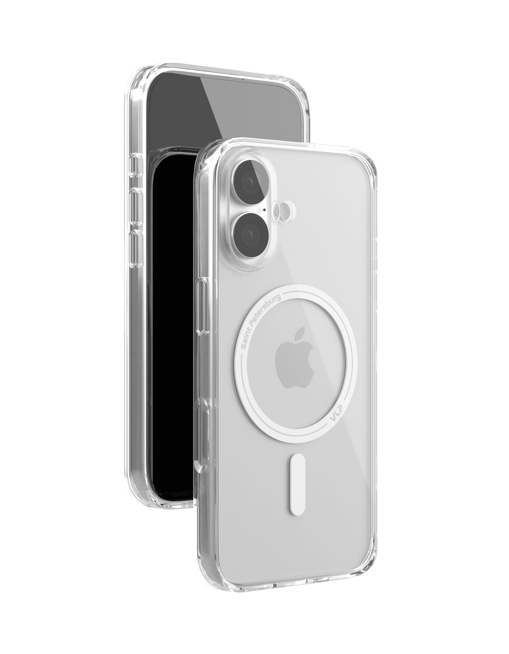 На фото изображено Чехол защитный VLP Diamond Case для iPhone 17, прозрачный