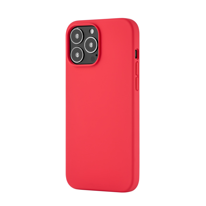 Touch Case (Liquid silicone) for iPhone 13 Pro Max. Магнитная упаковка, красный