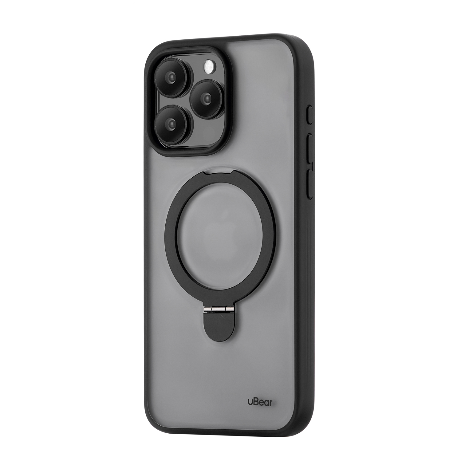 Чехол защитный uBear Clip Mag Case для iPhone 15 Pro, MagSafe совместимый, усиленный, с кольцом-стендом, силк-тач