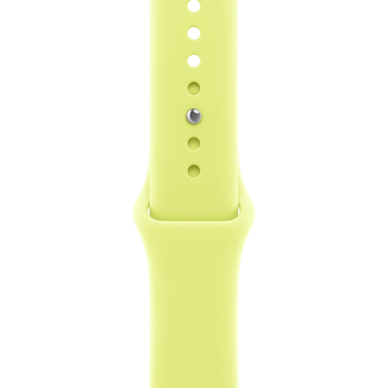 На фото изображено Apple Watch Series 11, 46 мм, корпус из алюминия цвета «Серебристый», спортивный ремешок, размер M/L