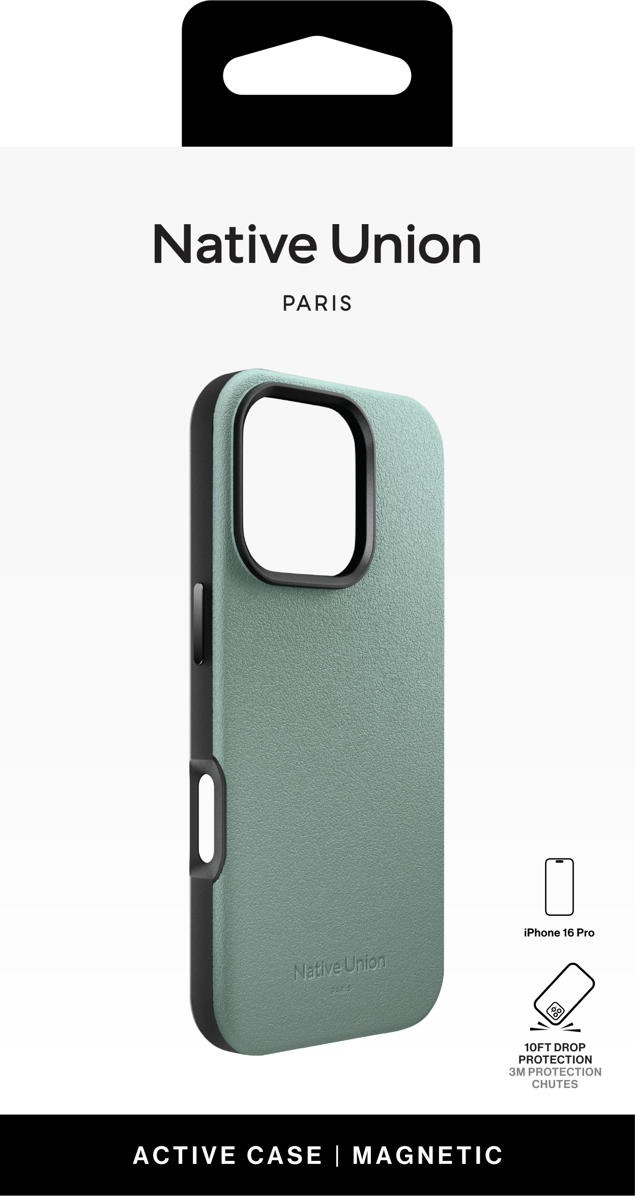 ACTIVE CASE FOR IPHONE 16 PRO SLATE GREEN, чехол защитный для iPhone 16 PRO, цвет: зелёный сланец