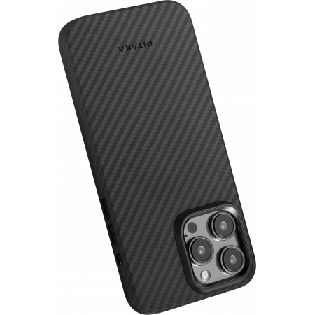 Противоударный чехол Pitaka MagEZ Pro 4 для iPhone 15 Pro Max (6.7"), черно-серый, кевлар (арамид)