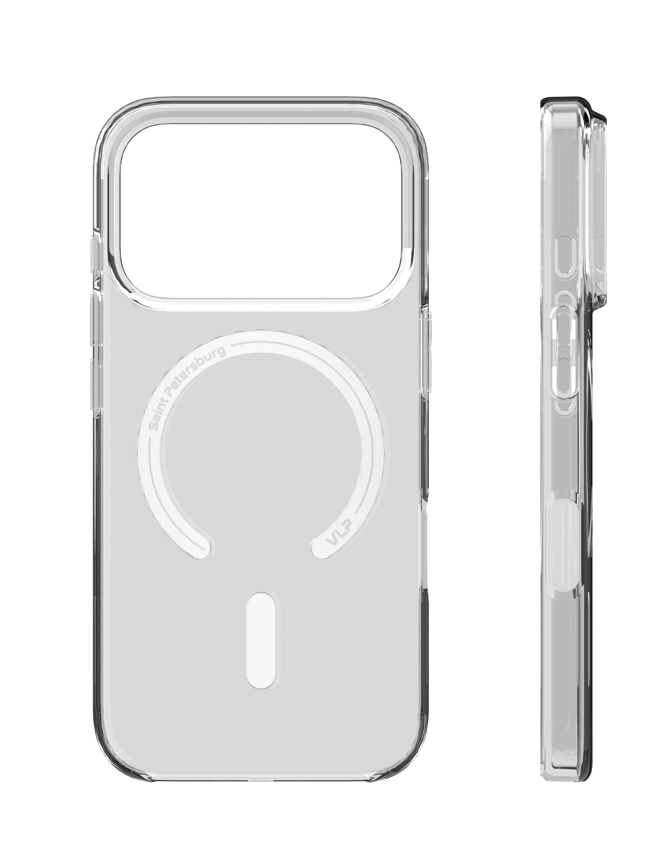 На фото изображено Чехол защитный VLP Puro Case с MagSafe для iPhone 17 Pro, прозрачный