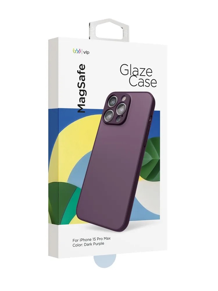 Чехол защитный "vlp" Glaze Case с MagSafe для iPhone 15 ProMax, фиолетовый