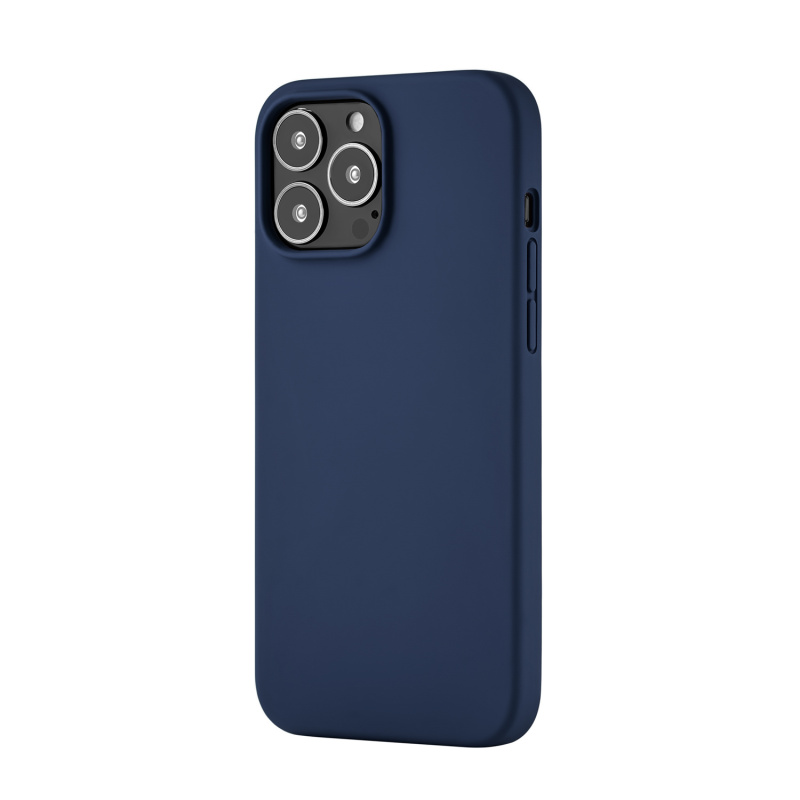 Touch Case (Liquid silicone) for iPhone 13 Pro Max. Магнитная упаковка, тёмно-синий