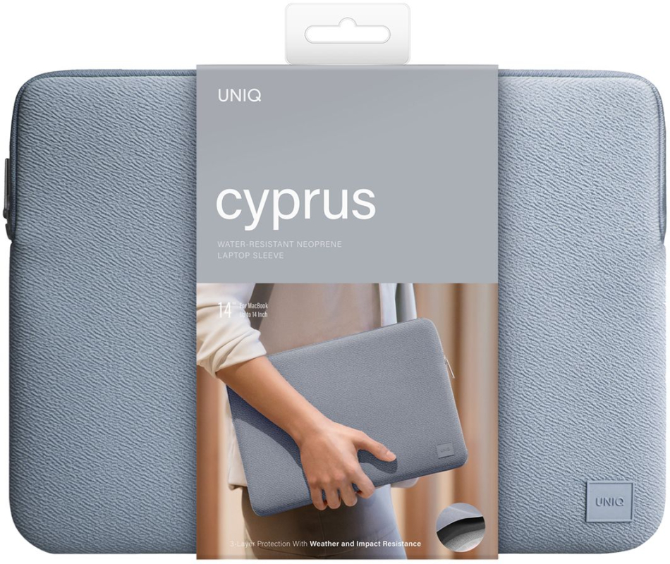 Чехол-сумка Uniq для ноутбуков 14" Cyprus Neoprene Laptop sleeve v2, голубой