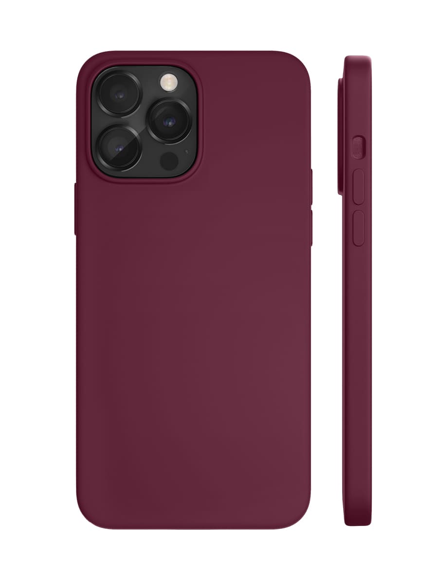 Чехол защитный "vlp" Silicone case с MagSafe для iPhone 14 Pro, марсала