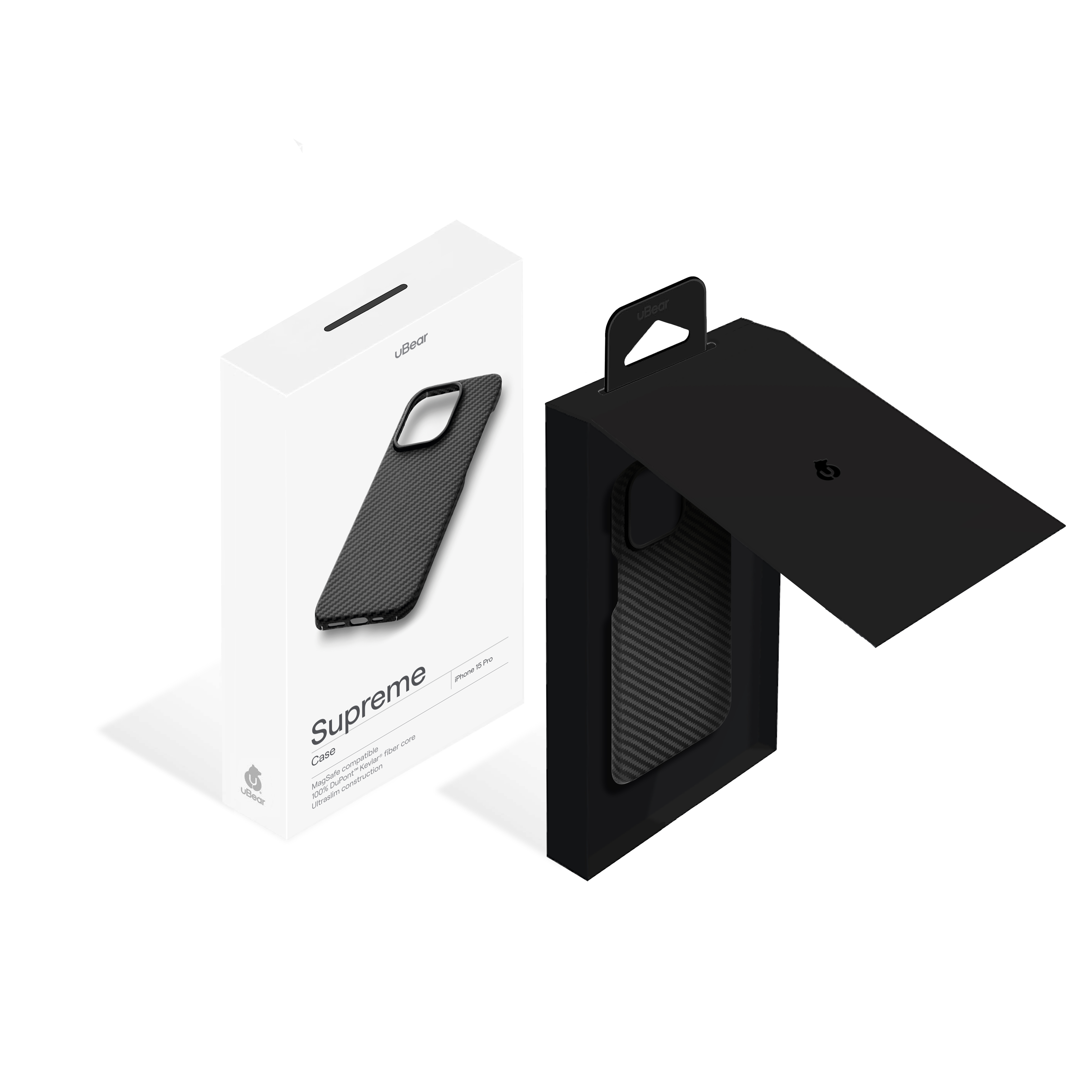 Чехол защитный uBear Supreme Case для iPhone 15 Pro, ультратонкий, материал Кевлар, MagSafe совместимый