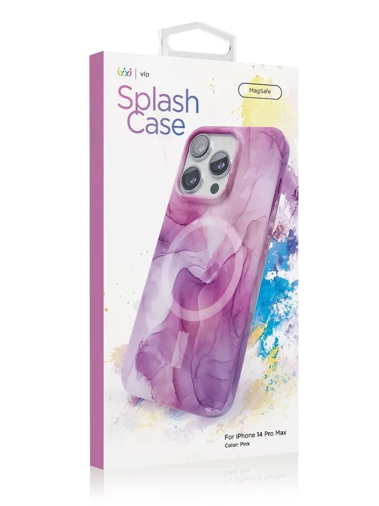 Чехол защитный "vlp" Splash case с MagSafe для iPhone 14 ProMax, розовый
