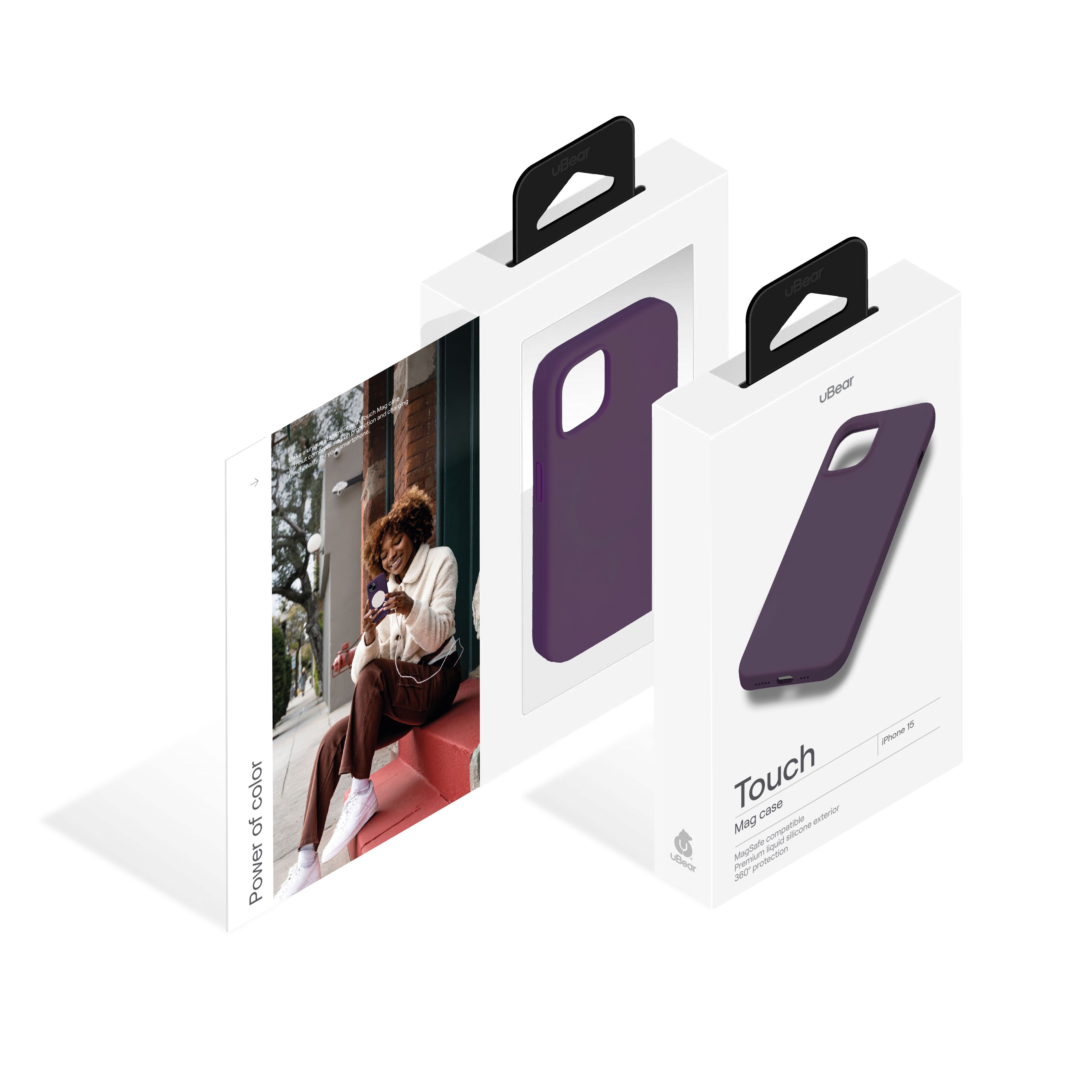 Чехол защитный uBear Touch Mag Case для iPhone 15, MagSafe совместимый, Тёмно-фиолетовый