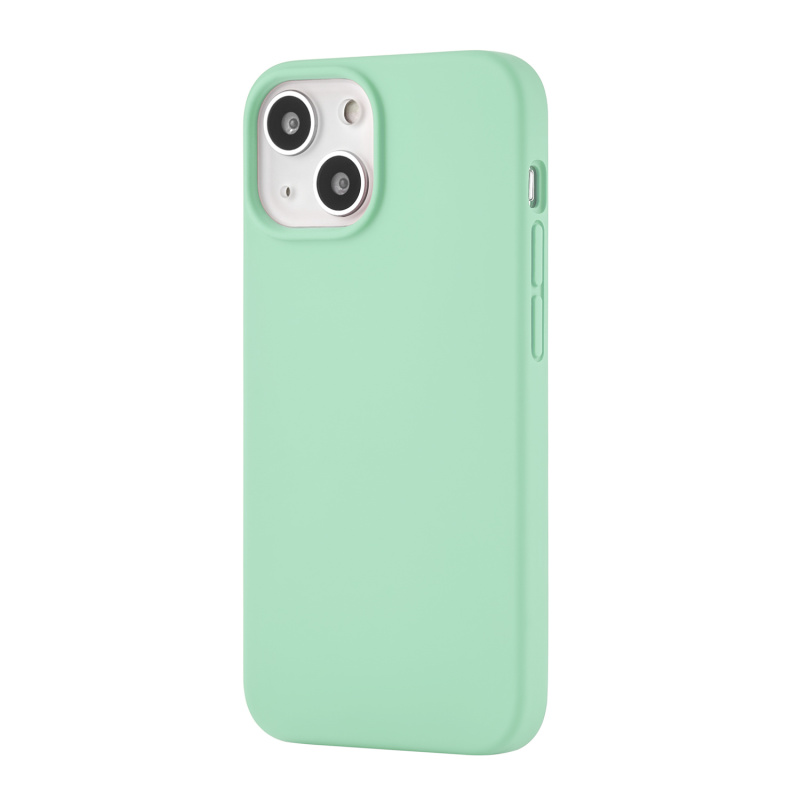 Touch Case (Liquid silicone) for iPhone 13 mini. Магнитная упаковка, зелёный