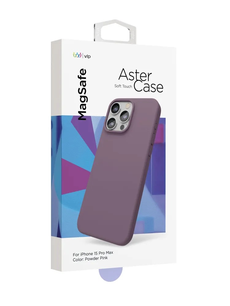 Чехол защитный "vlp" Aster Case с MagSafe для iPhone 15 ProMax, пудровый