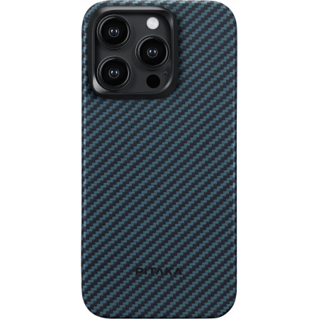 Чехол Pitaka MagEZ Case 4 для iPhone 15 Pro Max (6.7"), черно-синий, кевлар (арамид)