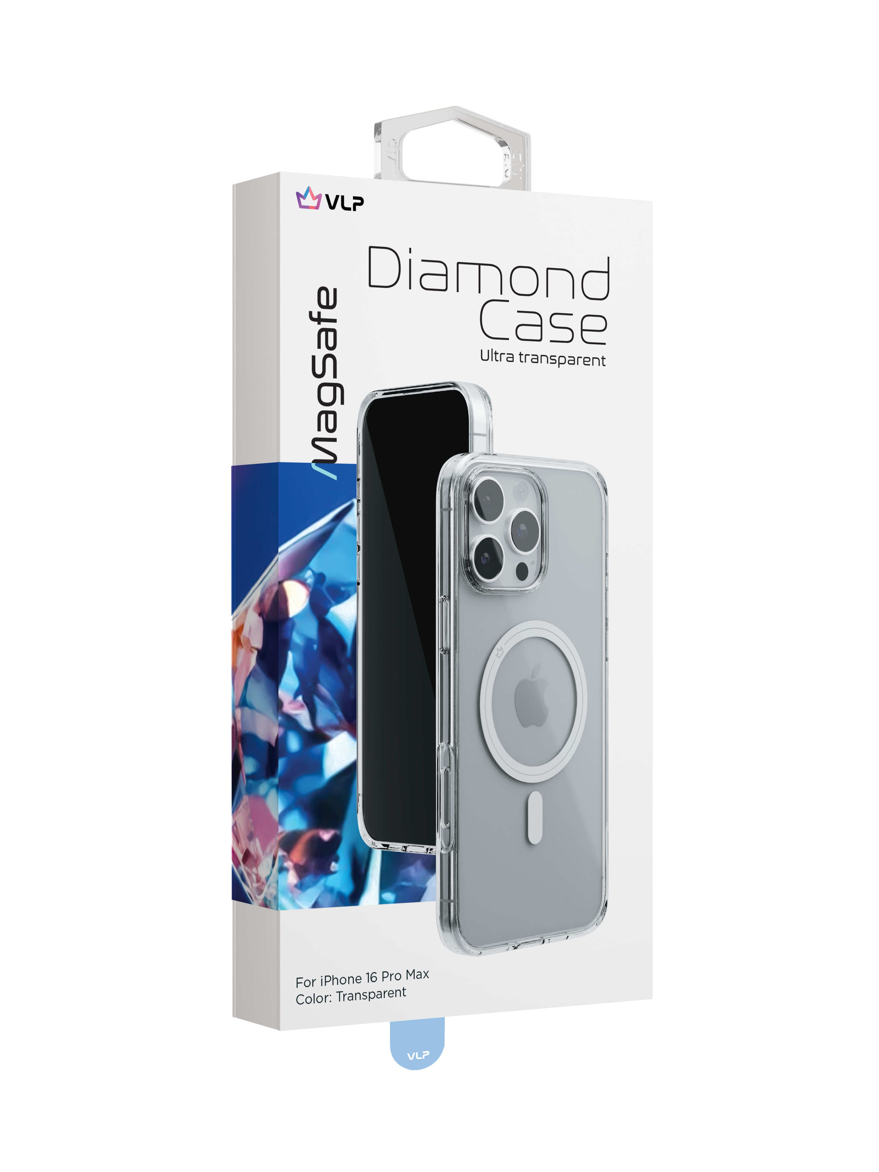 Чехол защитный "vlp" Diamond Case с MagSafe для iPhone 16 ProMax, прозрачный