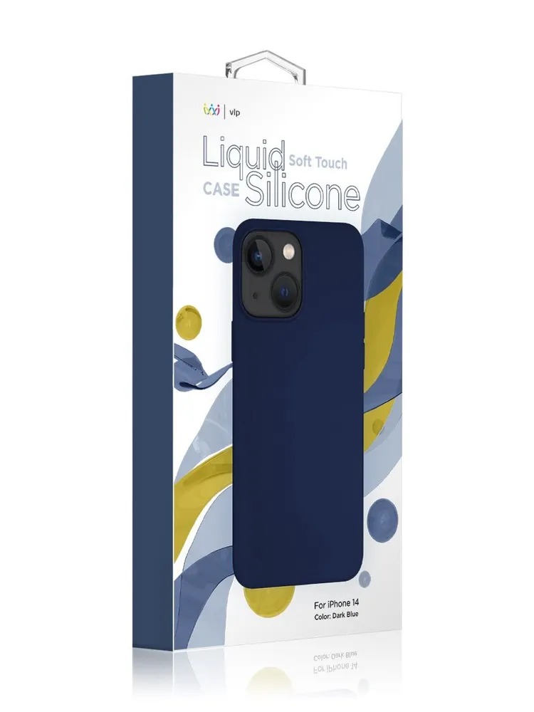 Чехол защитный "vlp" Silicone case для iPhone 14, темно-синий