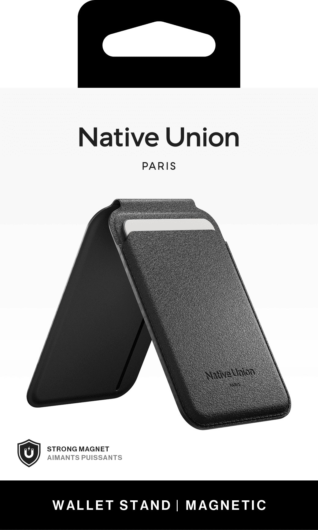 ACTIVE WALLET STAND BLACK, чехол для пластиковых карт Native Union, цвет: черный