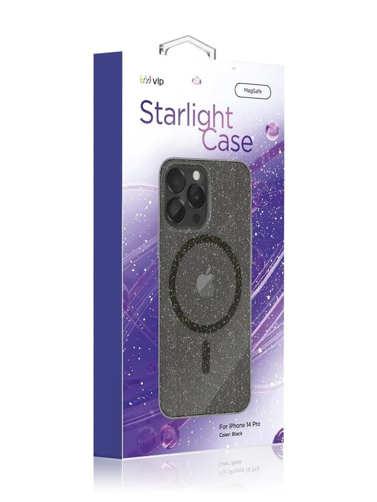 Чехол защитный "vlp" Starlight Case с MagSafe для iPhone 14 Pro, черный