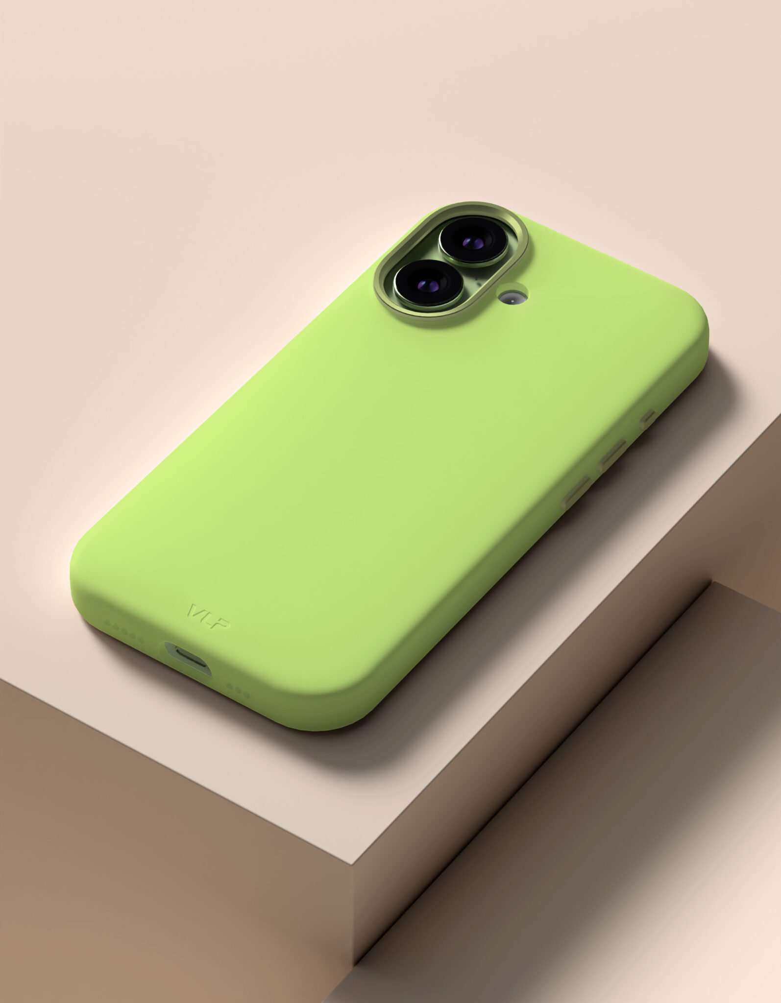 На фото изображено Чехол защитный VLP Aster Pro Case с MagSafe для iPhone 17, лайм