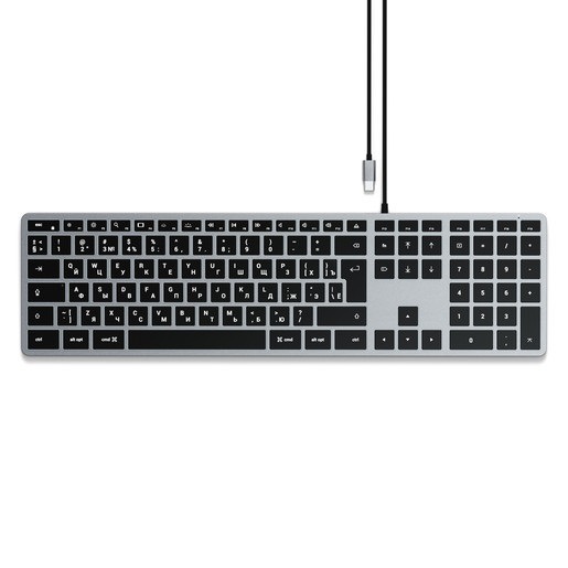 Клавиатура Satechi Slim W3 USB-C Wired Keyboard-RU Раскладка - Русская, серый космос