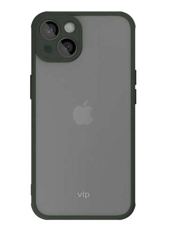 Чехол защитный VLP Matte case для iPhone 13, темно-зеленый