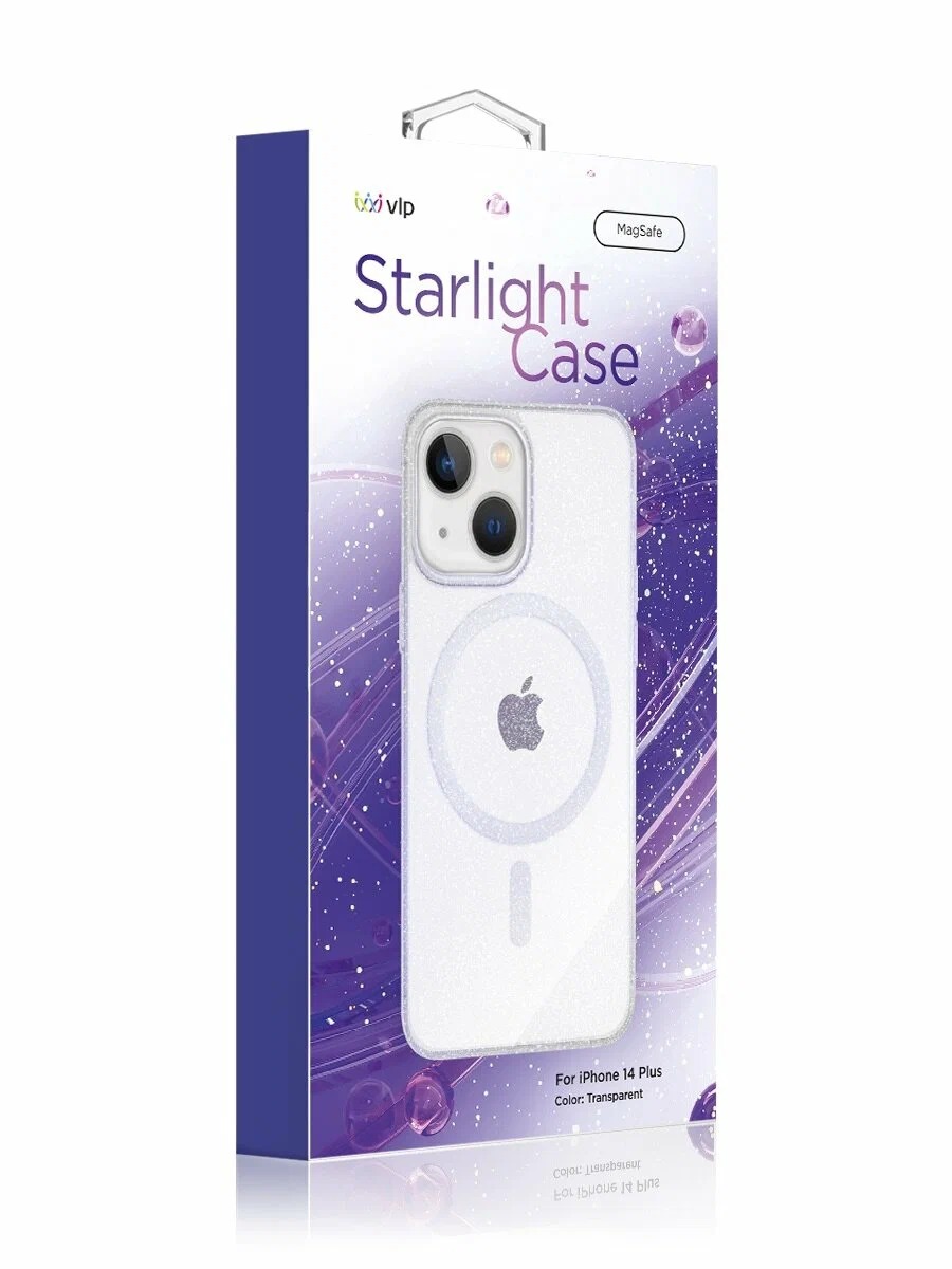 Чехол защитный "vlp" Starlight Case с MagSafe для iPhone 14 Plus, прозрачный