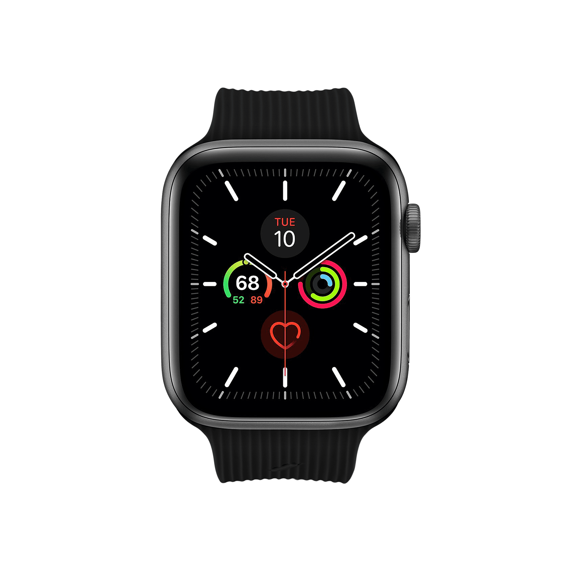 Ремешок для часов Apple Watch  44мм, cиликоновый черный