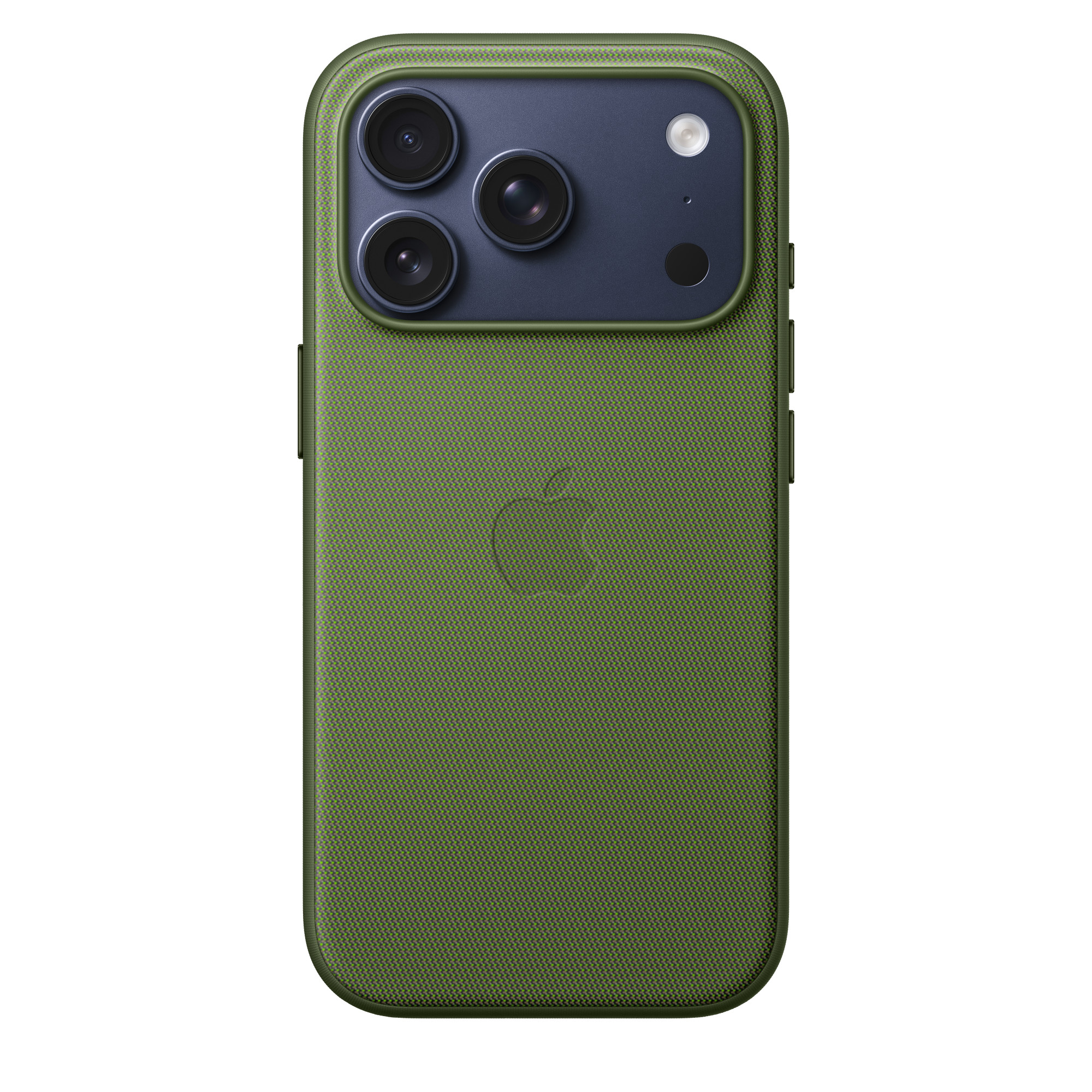 На фото изображено Чехол защитный Apple TechWoven Case with MagSafe для iPhone 17 Pro, зелёный