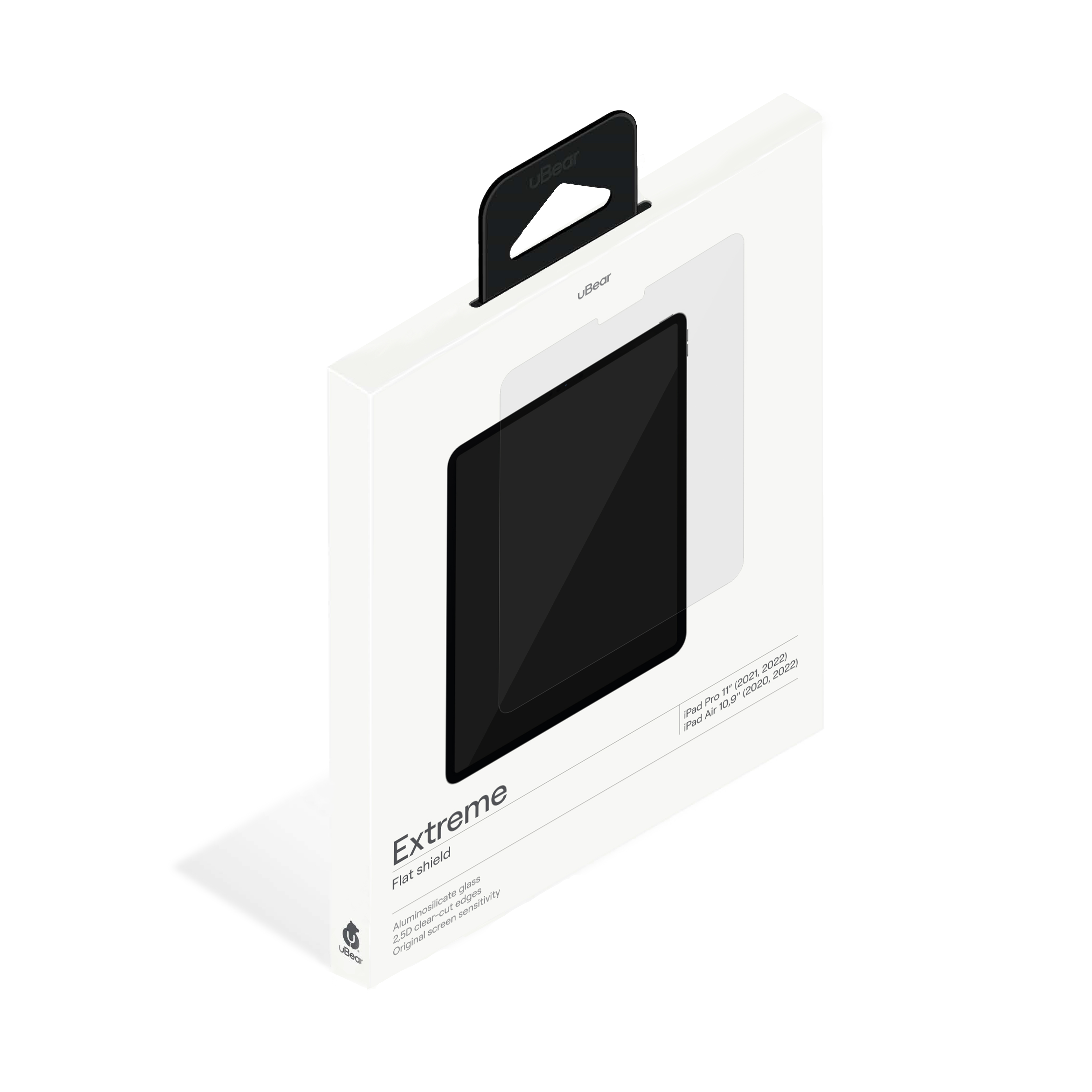 uBear Flat Shield, стекло защитное на iPad Pro (Gen 3) 11''; iPad Air (Gen 4), 2.5D, 0.2mm, прозрачный
