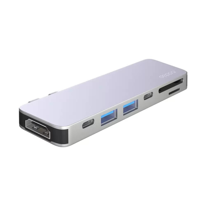 USB-C адаптер для MacBook 7-в-1, серебро, Deppa