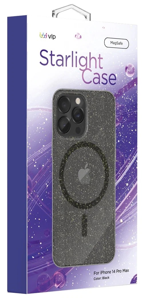 Чехол защитный "vlp" Starlight Case с MagSafe для iPhone 14 ProMax, черный