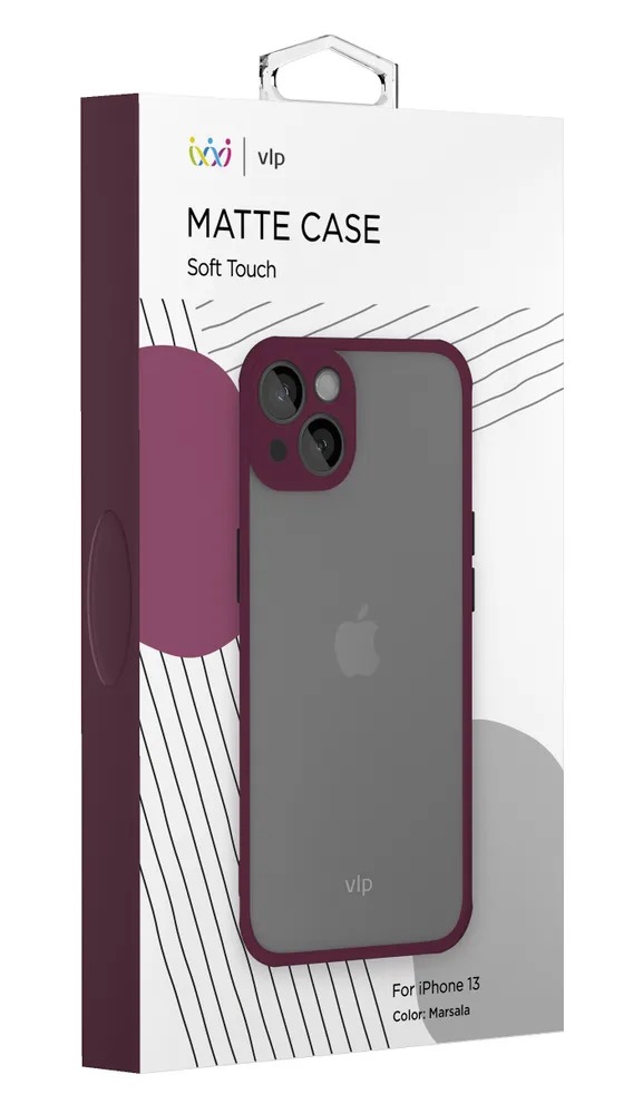 Чехол защитный "vlp" Matte Case для iPhone 13, марсала