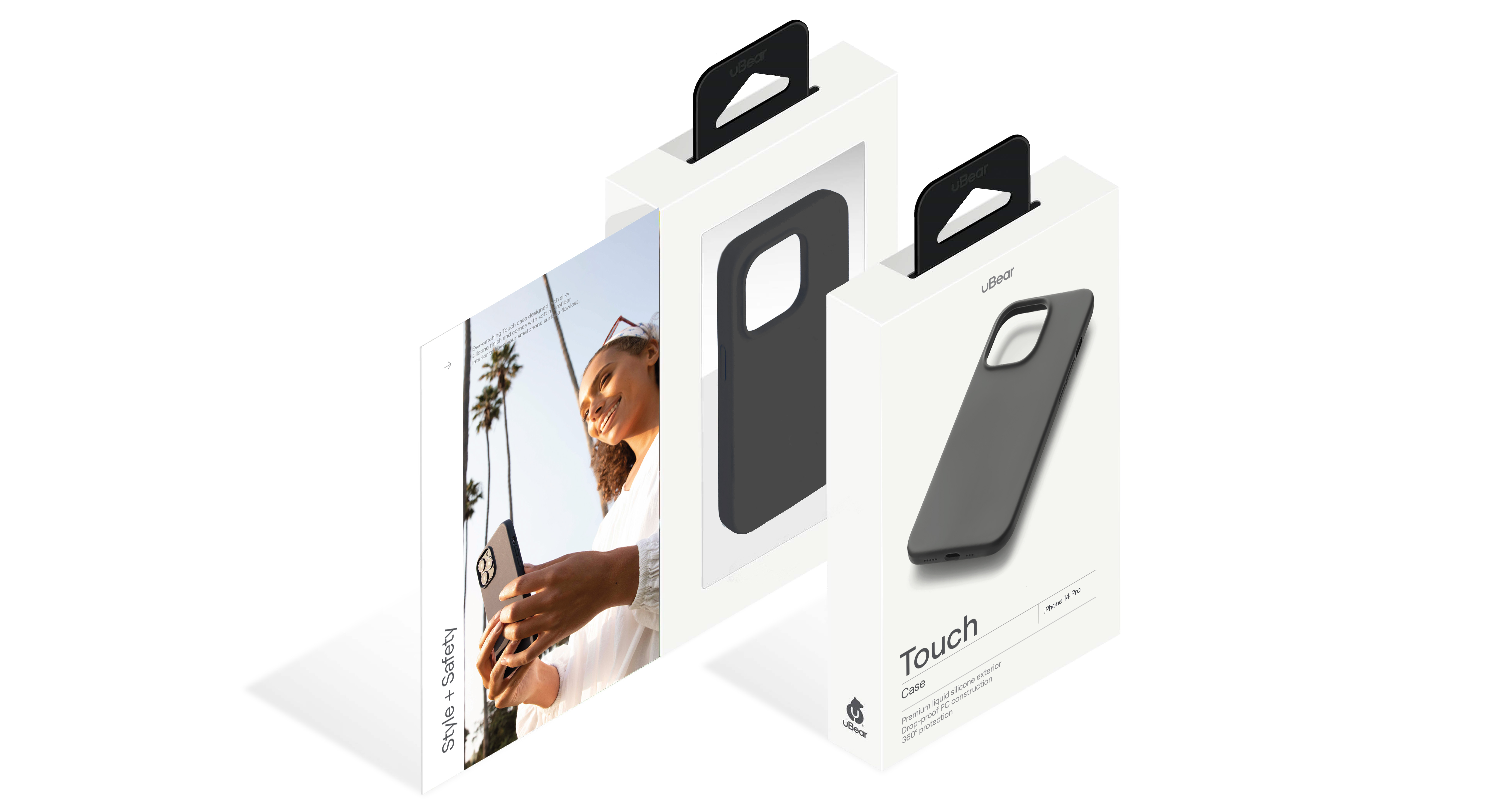 Чехол защитный uBear Touch Case для  iPhone 14 Pro, силикон, софт-тач, чёрный