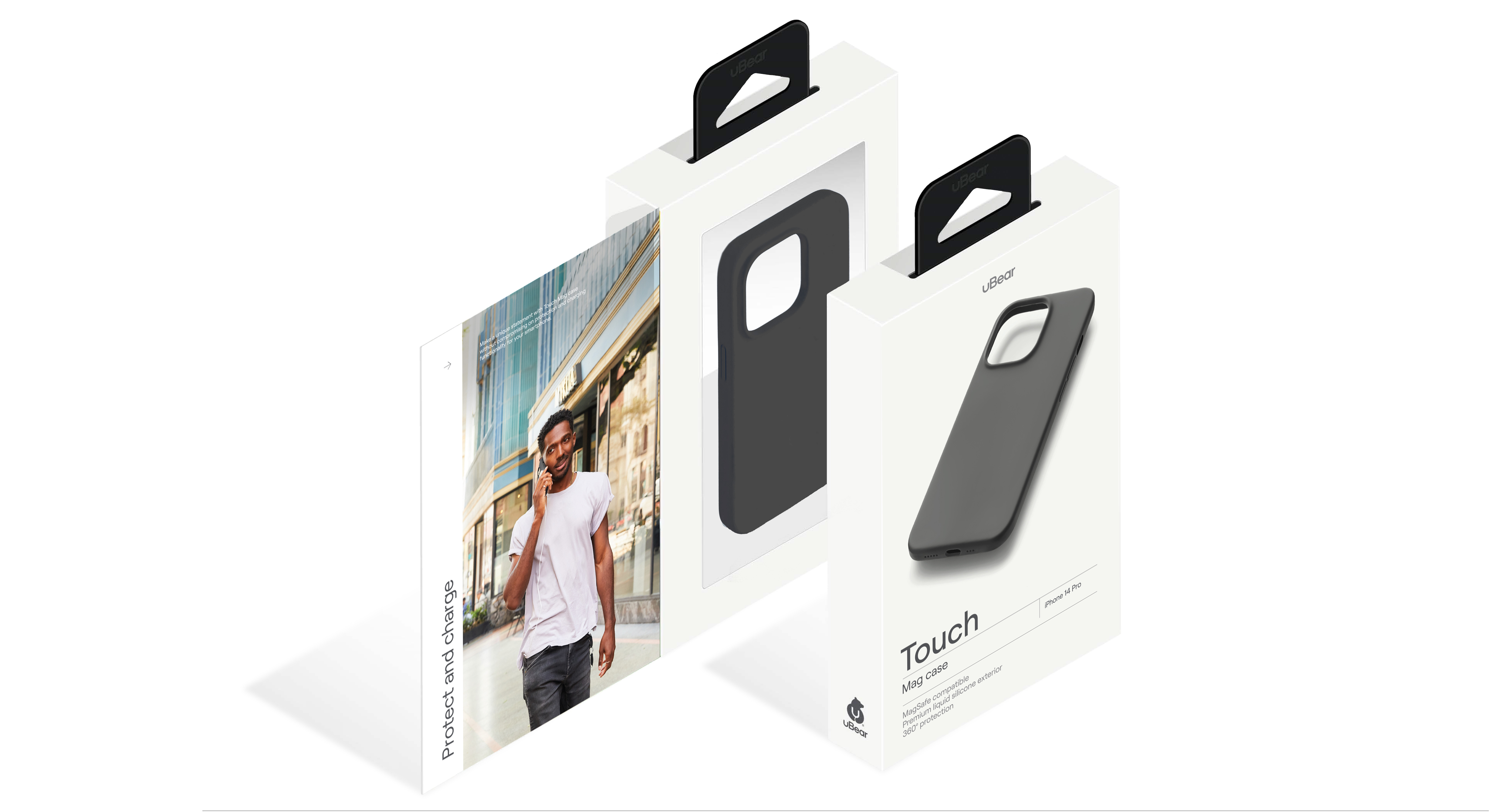 Чехол защитный uBear Touch Mag Case для  iPhone 14 Pro, MagSafe совместимый, силикон, софт-тач, чёрный