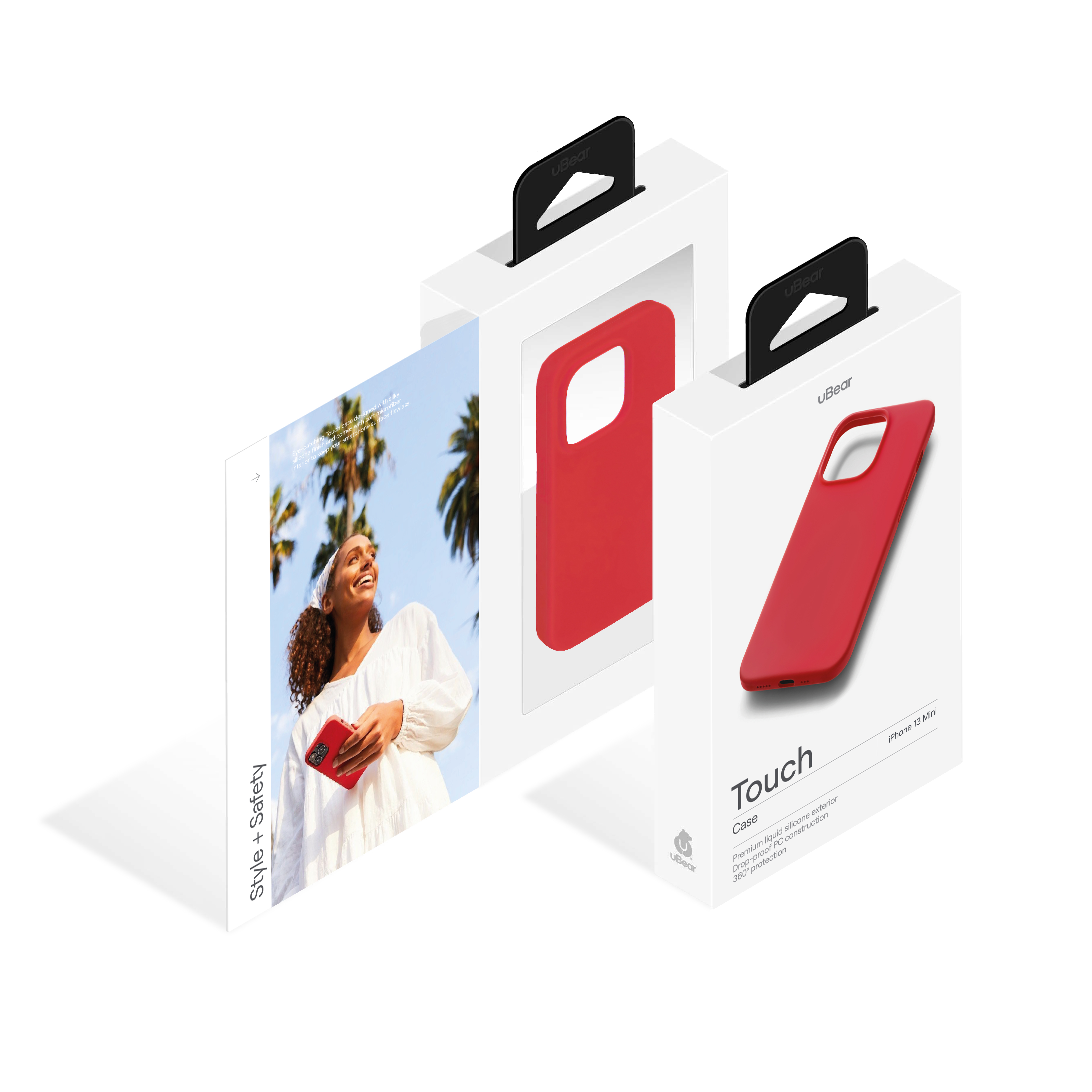 Touch Case (Liquid silicone) for iPhone 13 mini. Магнитная упаковка, красный