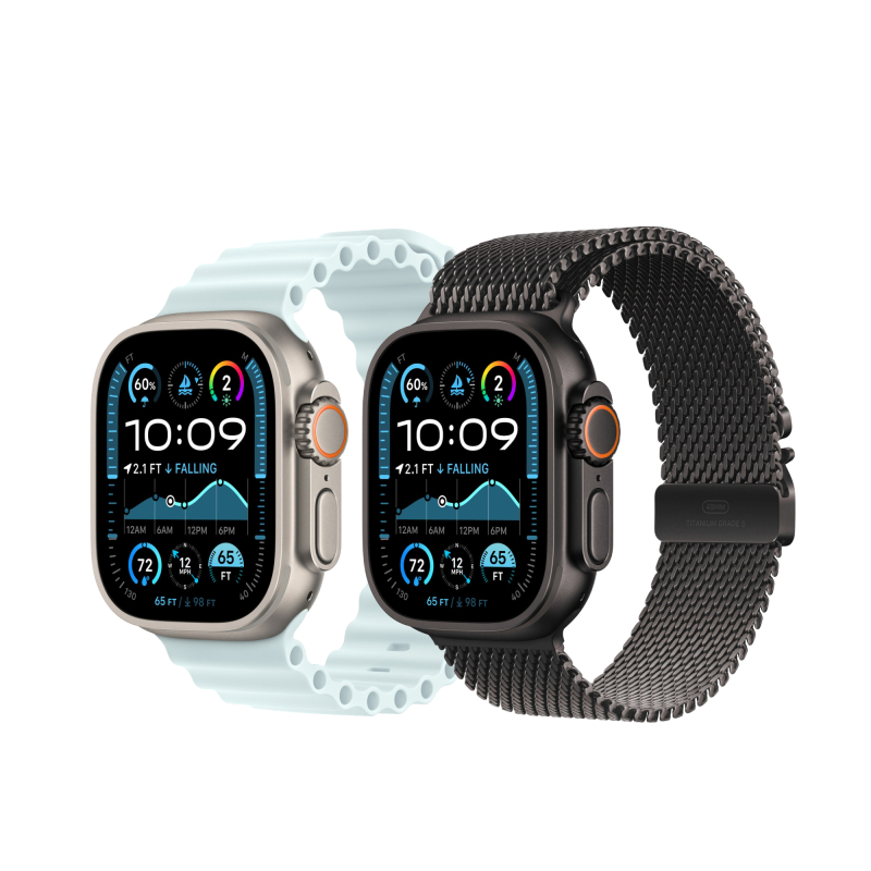 Apple Watch Ultra 2 GPS + Cellular, 49 мм, корпус из черного титана, ремешок Ocean цвета «‎ледяной синий»