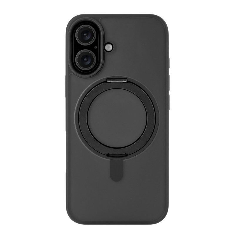 Чехол защитный uBear Clip 360 Mag Case для iPhone 16, MagSafe совместимый, с вращающейся магнитной подставкой, силк-тач, черный