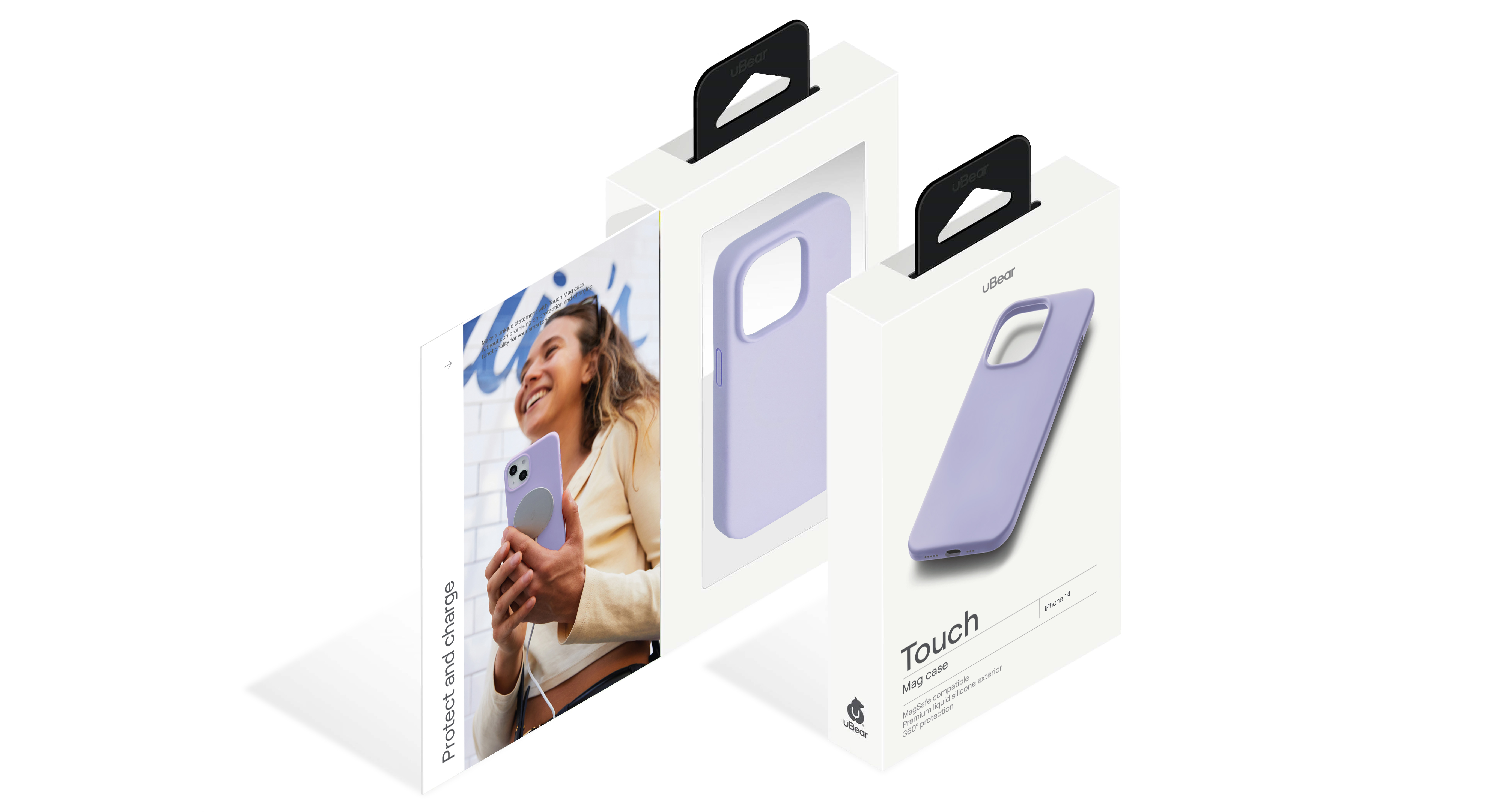 Чехол защитный uBear Touch Mag Case для  iPhone 14, MagSafe совместимый, силикон, софт-тач, фиолетовый