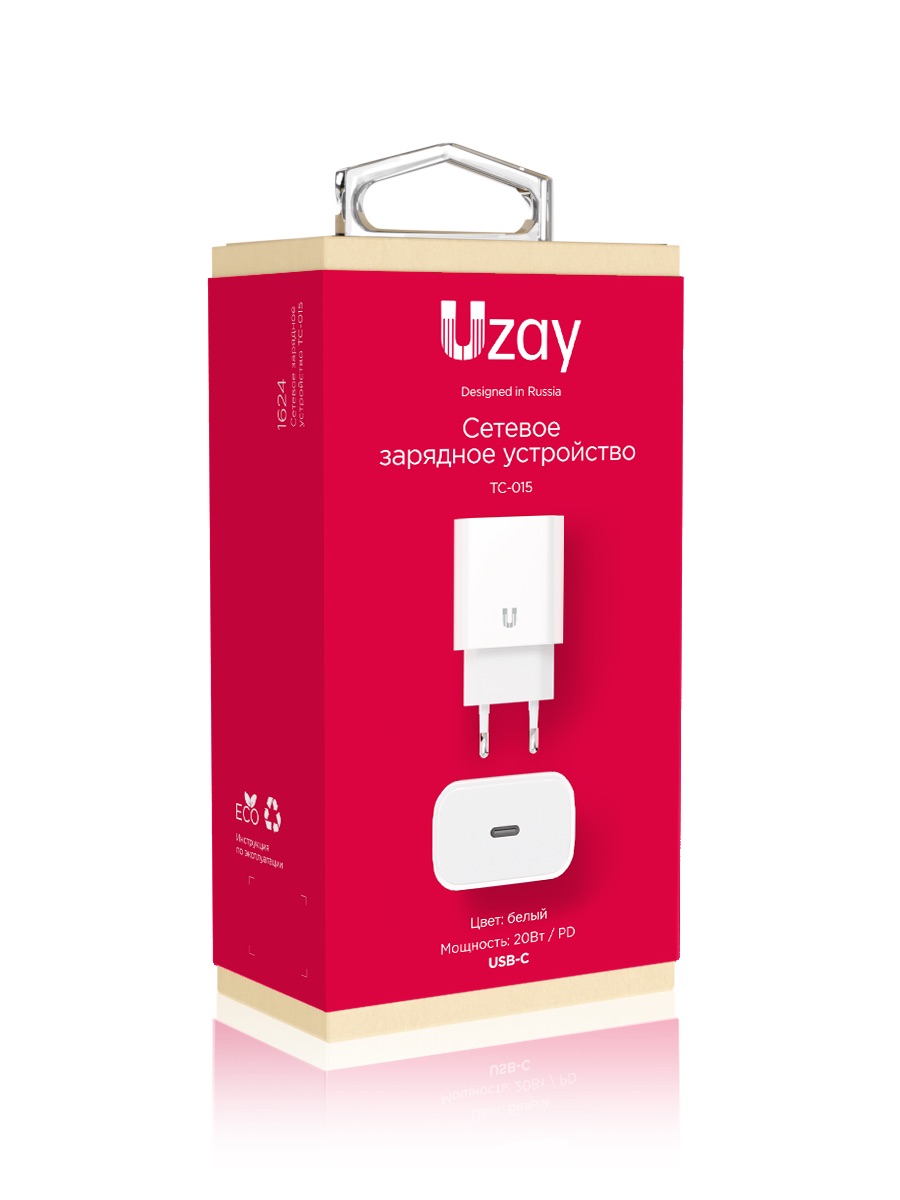 Устройство зарядное сетевое Uzay 20Вт USB-C, PD, белое