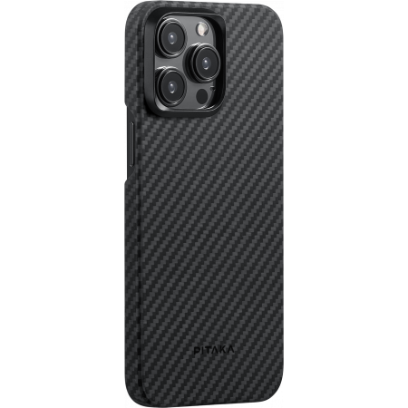 Чехол Pitaka MagEZ Case 4 для iPhone 15 Pro Max (6.7"), черно-серый, кевлар (арамид)