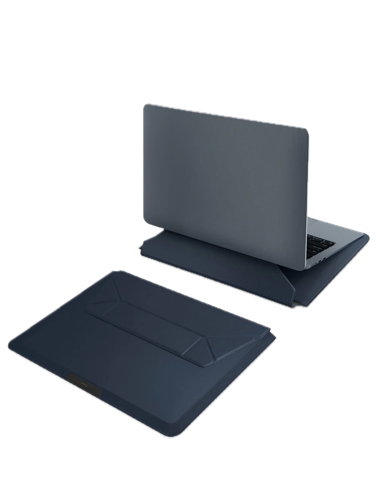 На фото изображено Чехол Uniq для ноутбуков 14" Oslo V.2, Navy Blue