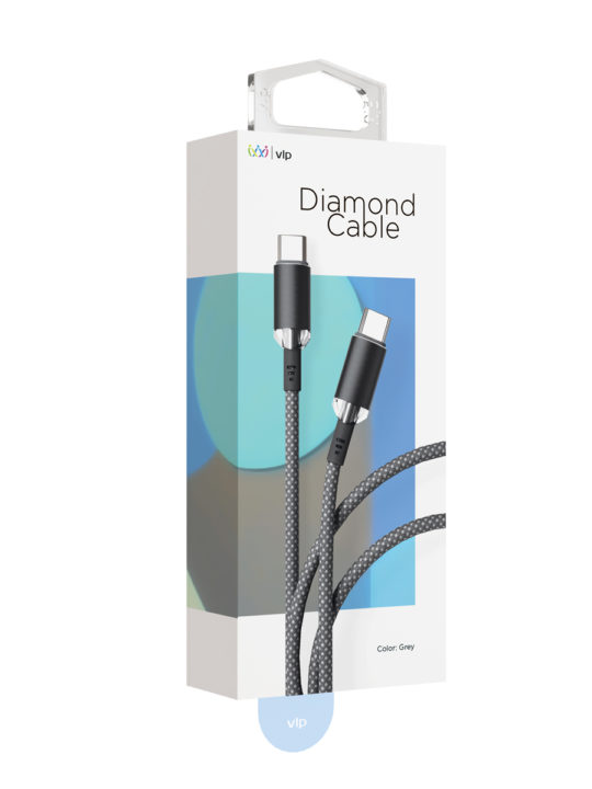 Дата-кабель "vlp" Diamond Cable USB C - USB C, 1.2м, серый