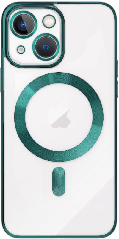 Чехол UZAY с цветной рамкой и Magsafe для iPhone 14, темно-зеленый