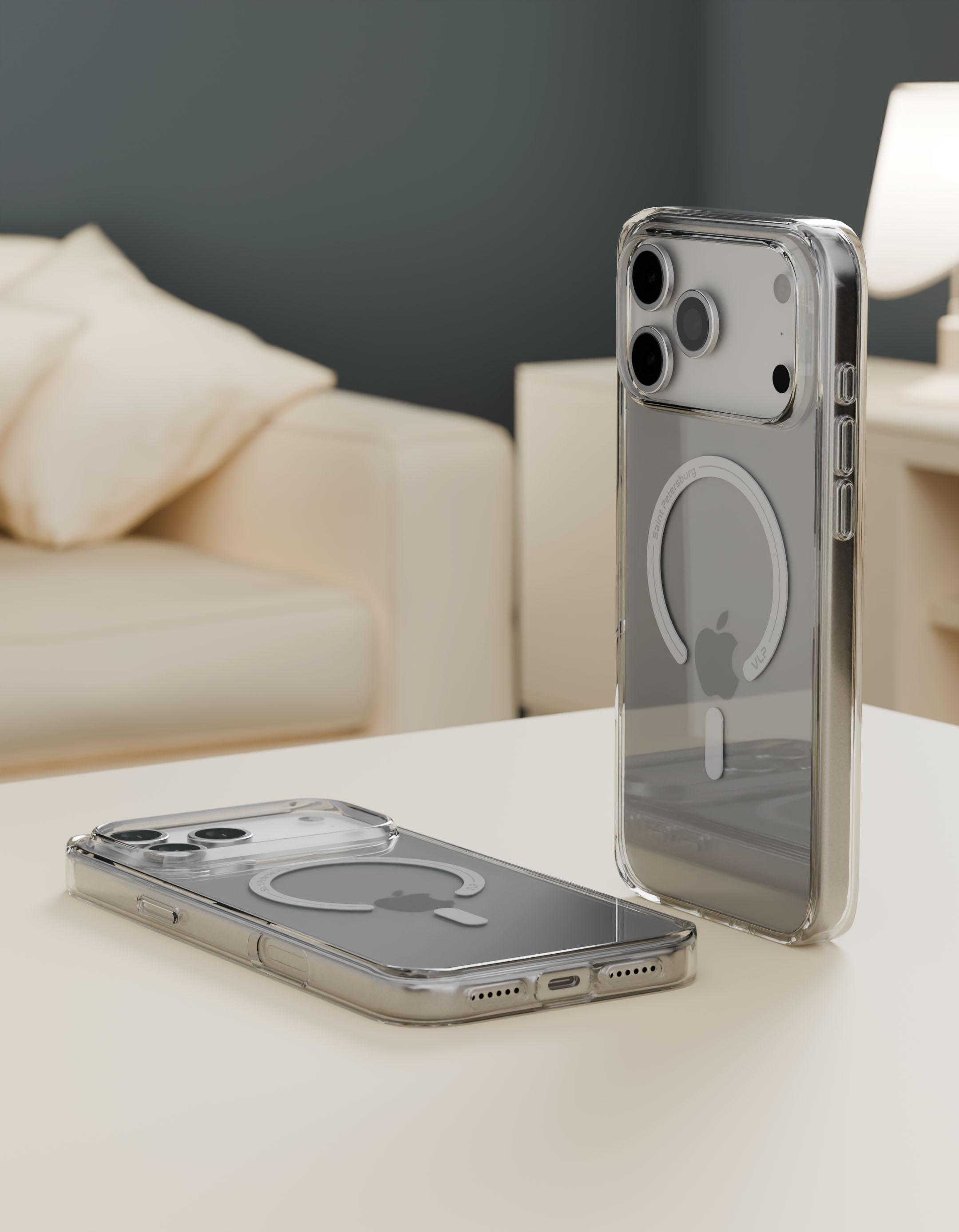 На фото изображено Чехол защитный VLP Diamond Case для iPhone 17 Pro Max, прозрачный