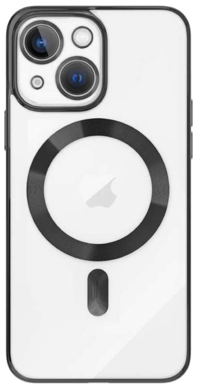 Чехол UZAY с цветной рамкой и Magsafe для iPhone 14, черный