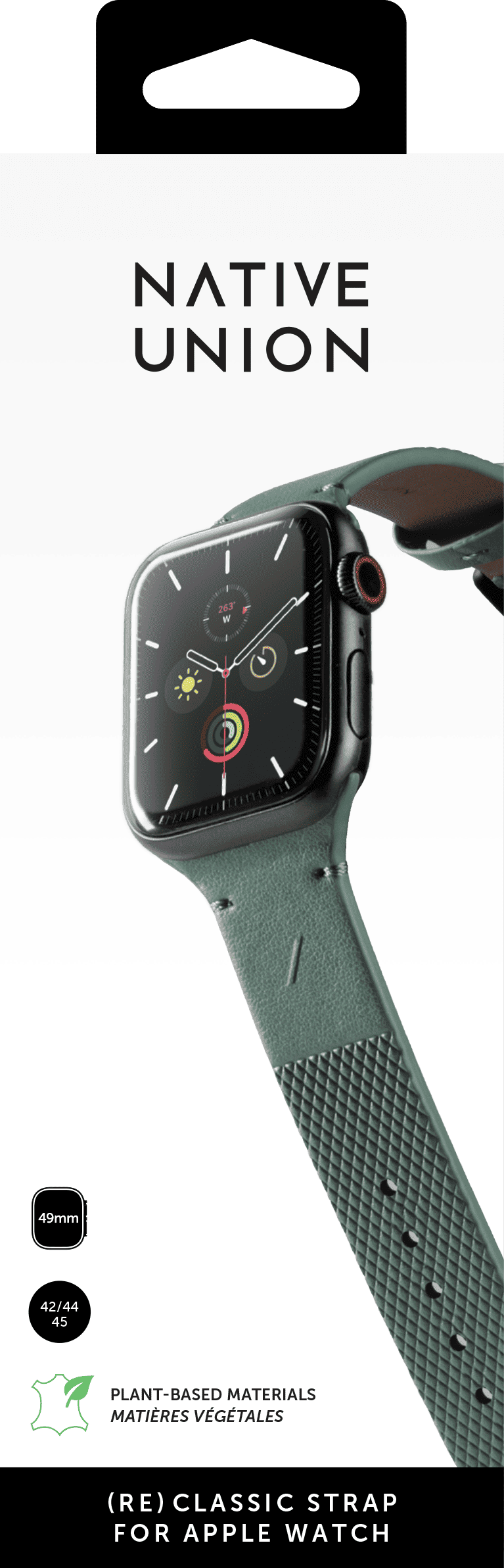 Ремешок для часов (RE)CLASSIC STRAP FOR APPLE WATCH 44MM , зеленый