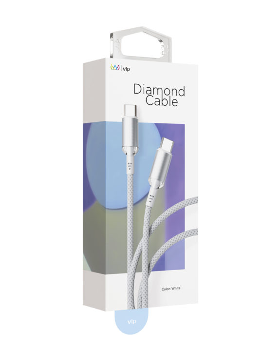 Дата-кабель VLP Diamond Cable USB C - USB C, 1.2м, белый