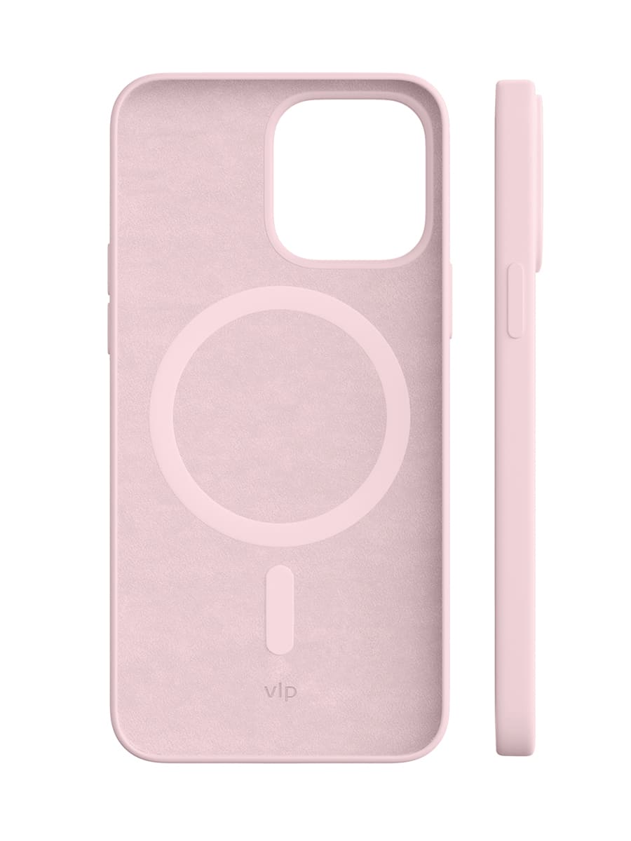 Чехол защитный "vlp" Silicone case с MagSafe для iPhone 14 Pro, светло-розовый