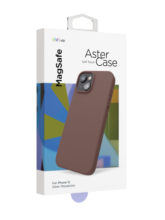 Чехол защитный VLP Aster Case с MagSafe для iPhone 14/15, моккачино