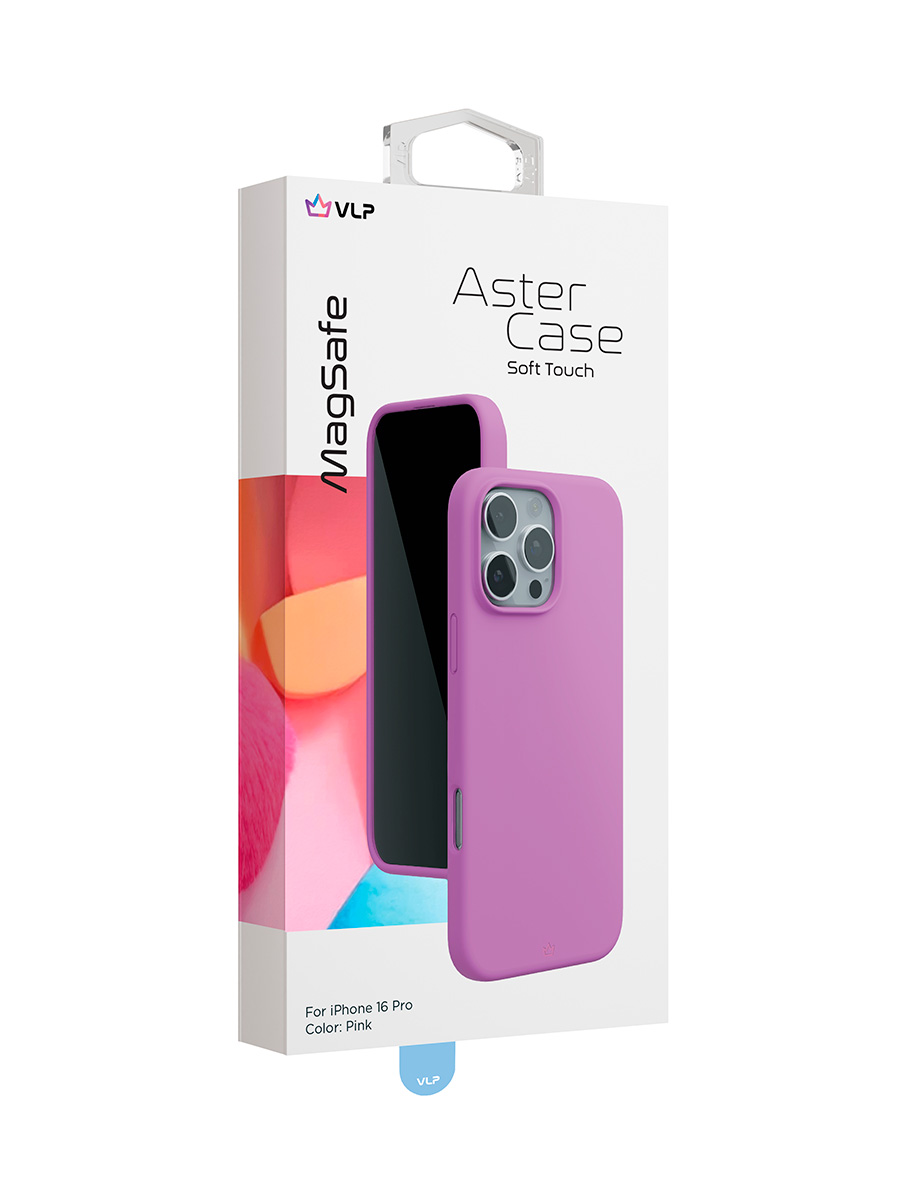 Чехол защитный "vlp" Aster Case с MagSafe для iPhone 16 Pro, розовый