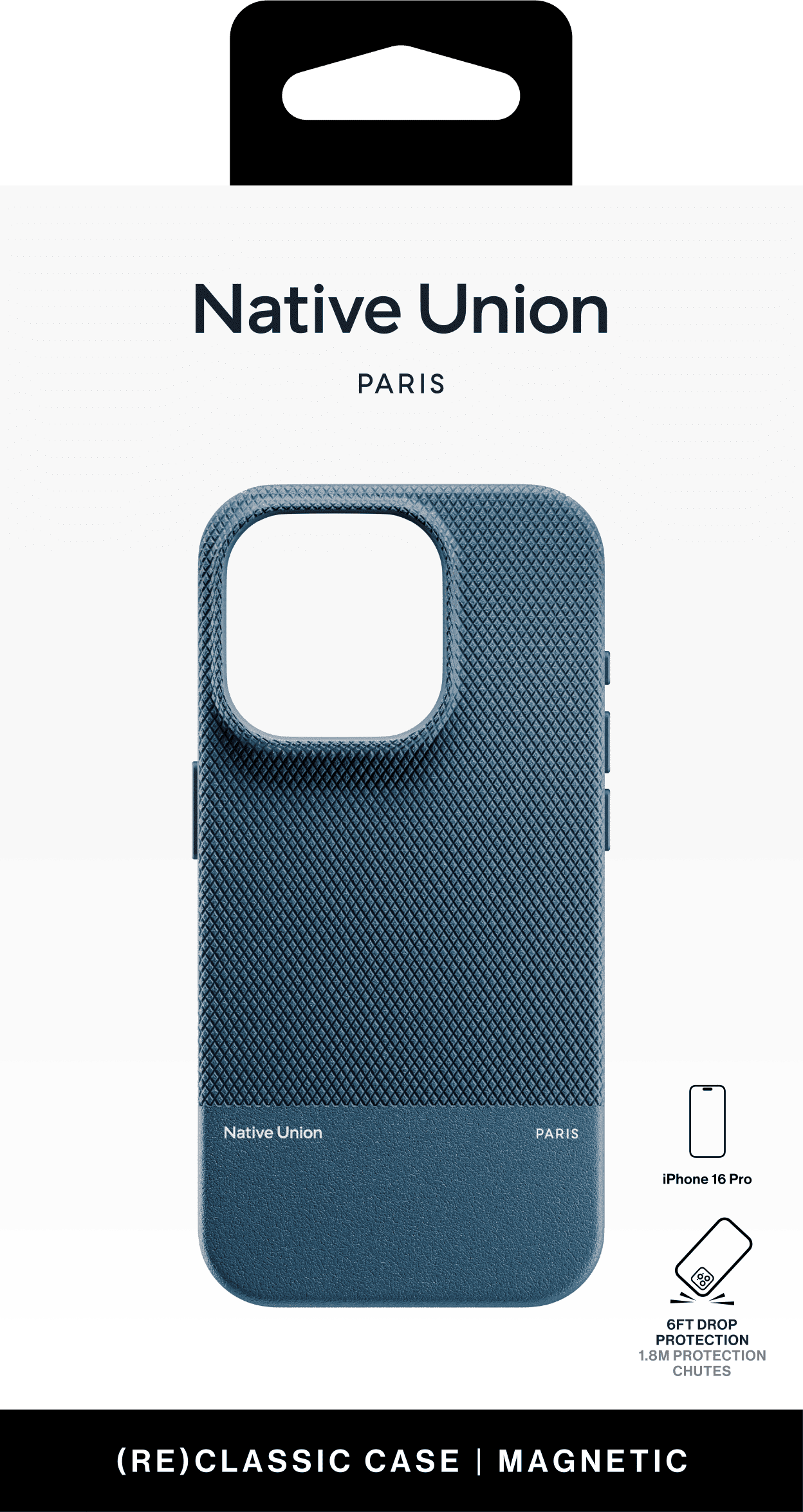 (RE)CLASSIC CASE FOR IPHONE 16 PRO NAVY, чехол защитный для iPhone 16 PRO, цвет: синий